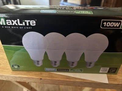 Maxlite 100w Daylight Dimmable 22yr 13w LED 4-Pack Light Bulbs 1600 Lumens Lamp - Image 1 of 4