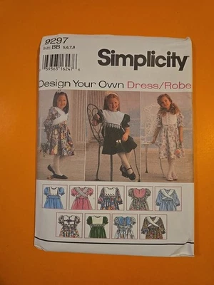 SIMPLICITY PATTERN   9297 CHILDS' DRESS SIZE BB 5-8 - Image 1 of 4