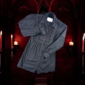 Free People Tunic Women 6 Dress Long Sleeve Pintuck Gothic Punk Bib Collar - Picture 1 of 9