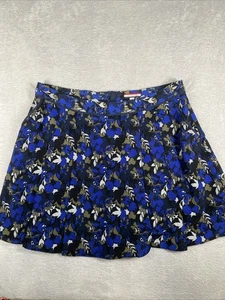 Tommy Hilfiger A-Line Pleated Skirt Women's 18 Blue Floral Pockets Lined - Picture 1 of 7
