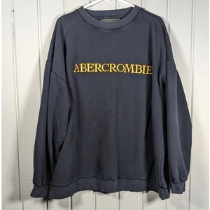 Vintage 90s A&F Abercrombie and Fitch Pullover Logo Crew Neck Sweatshirt Large - Picture 1 of 6