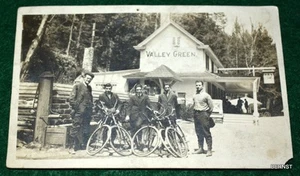 VINTAGE BICYCLE - VALLEY GREEN REAL PICTURE POSTCARD - FREE SHIPPING - Picture 1 of 4