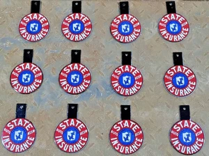 12X AUTO STATE INSURANCE ASSO PORCELAIN ENAMEL SIGN BOARD SIZE 5"X3.5" INCHE S/S - Picture 1 of 3