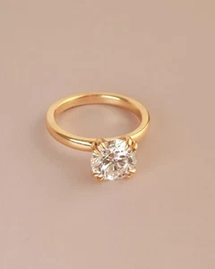 2.00 Ct Round IGI/GIA Certified Lab Grown Diamond Wedding Ring 14K Yellow Gold - Picture 1 of 12