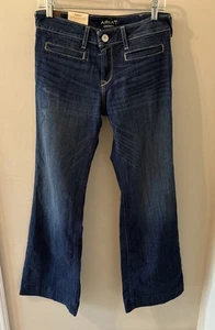 ARIAT Women's Trouser Wide Leg Jeans SZ 30 R New Distressed Faded Look CUTE - Picture 1 of 18