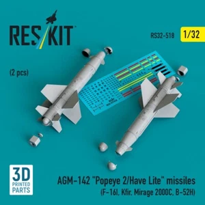 1/32 Reskit RS32-0518 AGM-142 "Popeye 2/Have Lite" missiles (2 pcs) (F-16I, Kfir - Picture 1 of 3