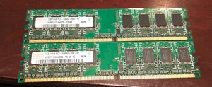 HYNIX MEMORY KIT (2X1GB) PC2-5300U-555-12 DDR2 HYMP112U64CP8-Y5 AB - TESTED AND - Picture 1 of 1