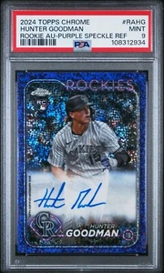 2024 Topps Chrome Rookie Auto /299 Purple Speckle Refractor Hunter Goodman PSA 9 - Picture 1 of 2