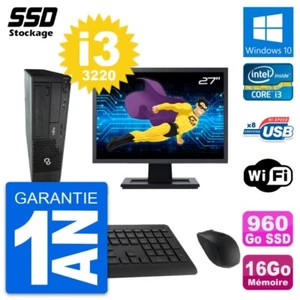 PC Fujitsu E510 Dt Pantalla 27" Intel i3-3220 RAM 16Go SSD 960Go Windows 10 Wifi - Imagen 1 de 8
