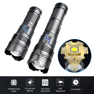 Torcia LED super luminosa zoomabile potente lampada da campeggio a lungo raggio torcia IPX6 - Foto 1 di 20