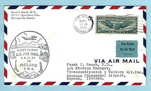 CV47 FAM 27 First Flight Par Avion USA to Ireland May 3, 1946 Cachet S.C.# C24 - Picture 1 of 2