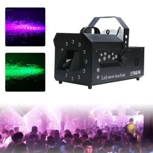 1500W RGB LED Snow Machine DJ Snowflake Machine Stage Snow Maker with Remote NEW - Picture 1 of 23