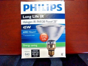 Philips 45PAR38/IRC/HAL/FL25 Halogen Long Life IR PAR38 Flood - Picture 1 of 1