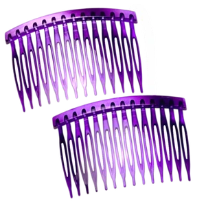 2 x schöne Steckkämme Einsteckkamm Haarkamm transparent lila ca. 7,5 cm x 5 cm - Bild 1 von 4