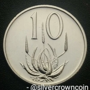 Africa South 10 Cents 1974. KM#85. Nickel Dime. Ten Pence coin. Aloe Plant. - Picture 1 of 7