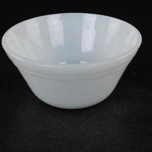 Vintage Federal Glas weiß Milchglas Schale F Schild hitzebeständig 14 Oz 5" Durchmesser - Bild 1 von 8