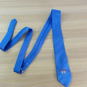 J Crew Boy Kids Blue Neck Tie CREWCUTS Eye Doodle Formal Tuxedo Suit 52" - Picture 1 of 8