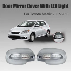 Car Chrome Side Door Mirror Covers With Light Trim For Toyota Matrix 2007 - 2013 - Imagen 1 de 2