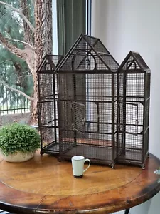 XXL very large FRENCH antique BIRD CAGE WROUGHT IRON METAL 85X45X33 CM new - Picture 1 of 9