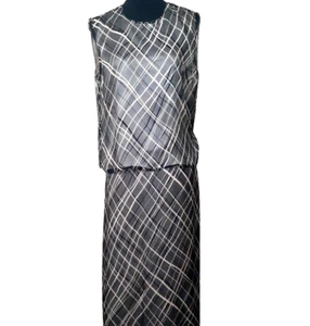 LInda Allard Ellen Tracy 100 % Seide 2-teiliges Set Damengröße 14 Tank Midirock - Bild 1 von 17