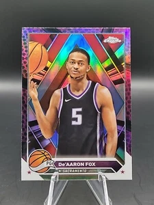 🔥2023-24 Topps Chrome De'Aaron Fox Pink Basketball Refractor SP No.117🔥 - Picture 1 of 2