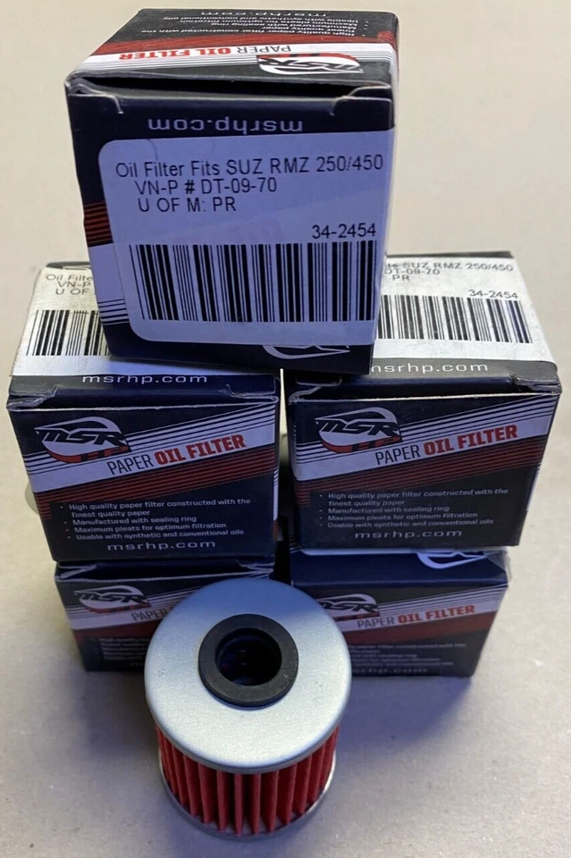 Filtro de aceite MSR x5 Suzuki RMZ250 RMZ450 RM-Z250 RM-Z450 RMZ DT-09-70 Foto 1 de 1