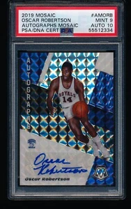 2019 Panini Mosaico Autografi OSCAR ROBERTSON PSA 9 Auto 10 - Foto 1 di 2