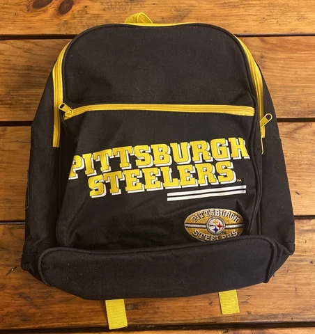 Vintage Pittsburgh Steelers Bookbag NFL Backpack Yellow Gold Cover