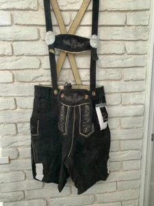 NEU LIVERGY RINDSLEDER LEDER HOSE MIT HOSENTRÄGERN, EURO 48 - Bild 1 von 8