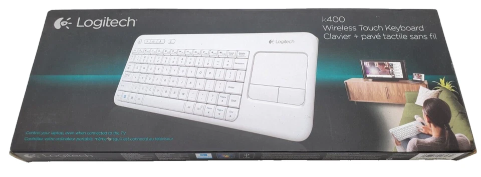 Teclado táctil inalámbrico Logitech k400 con panel táctil multitáctil incorporado - blanco - Imagen 1 de 4