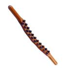 Portable Wood Guasha Scraping Stick 21 Beads Point Length 58Cm Tool