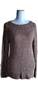 Fall LRL Lauren Jeans Co. Ralph Lauren Tan Brown 100% Cotton Knit Sweater Size M - Picture 1 of 13