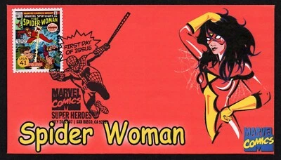 USA, SCOTT # 4159-Q, ILLUSTRATED FDC COVER 2007 SPIDER WOMAN, FROM MARVEL COMICS - Image 1 of 2