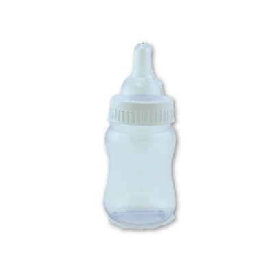 4.25 in Fillable Plastic Mini Baby Bottles White Cap 12 Pcs Shower Shower Favors - Image 1 of 3