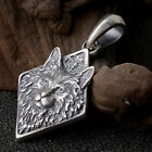 Real Solid 925 Sterling Silver Pendants Maine Coon Animals Tiger Punk Jewelry