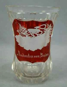 19th Century Bohemian Ruby Stained Engraved Snake Fountain & Cornucopia Tumbler - Picture 1 of 7