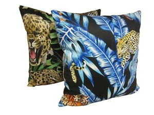 Leopard Soft Velvet Feel Cushions 45x45cm Choose Cover Only/Filled Cushion Tiger - Picture 1 of 13