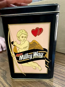 VTG 1991 MILKY WAY Dark Valentines Day Square Decorative Tin- - Picture 1 of 8