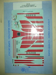 Kit Modelo Super Escala Calcomanía 48-78 F-100 Super Sabre 494th TFS 48th TFW (S 6) - Imagen 1 de 1