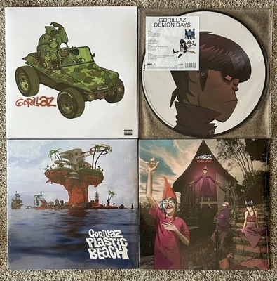 4 Gorillaz Records S/T, Demon Days Pic Disc, Plastic Beach, Cracker Island - NEW - Image 1 of 2