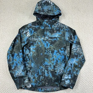 Kryptek Jupiter Rain Jacket Mens XS Blue Neptune Camo Hooded Weatherproof Coat - Picture 1 of 16