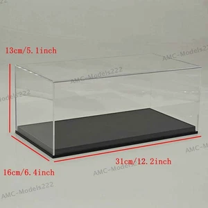 1:18 Model Car Acrylic Case Display box Transparent Dustproof Carbon Fiber Base - Picture 1 of 10