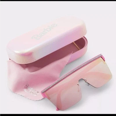 NUEVAS GAFAS DE SOL REFLECTANTES ALDO X BARBIE ROSA METÁLICO con gafas sexy de estrás Foto 1 de 4