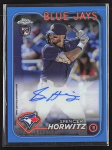 2024 TOPPS CHROME UPDATE SPENCER HORWITZ AUTO RIFRATTORE BLU 99/150 RC ROOKIE - Foto 1 di 10