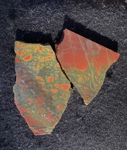 RARE PILBARA JASPER COLORFULL BRECCIATED PATTERNED SLAB PAIR 40 GRAMS- 1.4 OZ - Picture 1 of 7