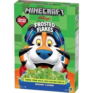 1 Box Kellogg's Frosted Flakes Minecraft Cereal 340g / 11.9 oz Canada FRESH - Picture 1 of 3