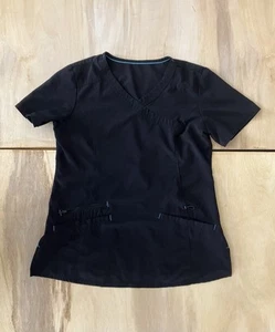 Scrubstar Scrub top donna XS nero scollo a V aderente punto blu - Foto 1 di 2