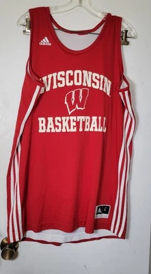 Adidas Basketball Wisconsin Badgers NCAA Men's Large Reverseable Red Fan Jersey - Image 1 of 4