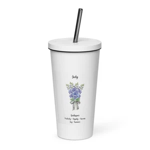 July Larkspur Thermobecher mit Strohhalm - Bild 1 von 4