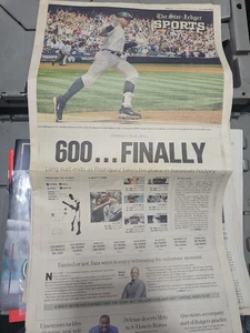 A-Rod Hits 600th Homerun - The Star Ledger Newspaper August 5, 2010 600 Finally - Picture 1 of 1